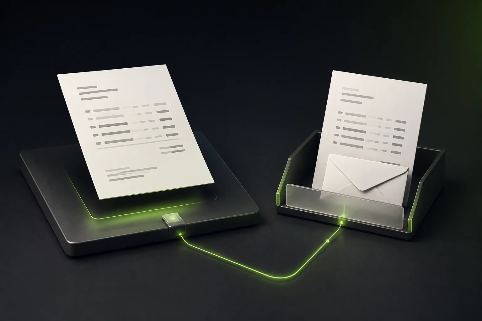 Concept illustration of document preparation and client handoff