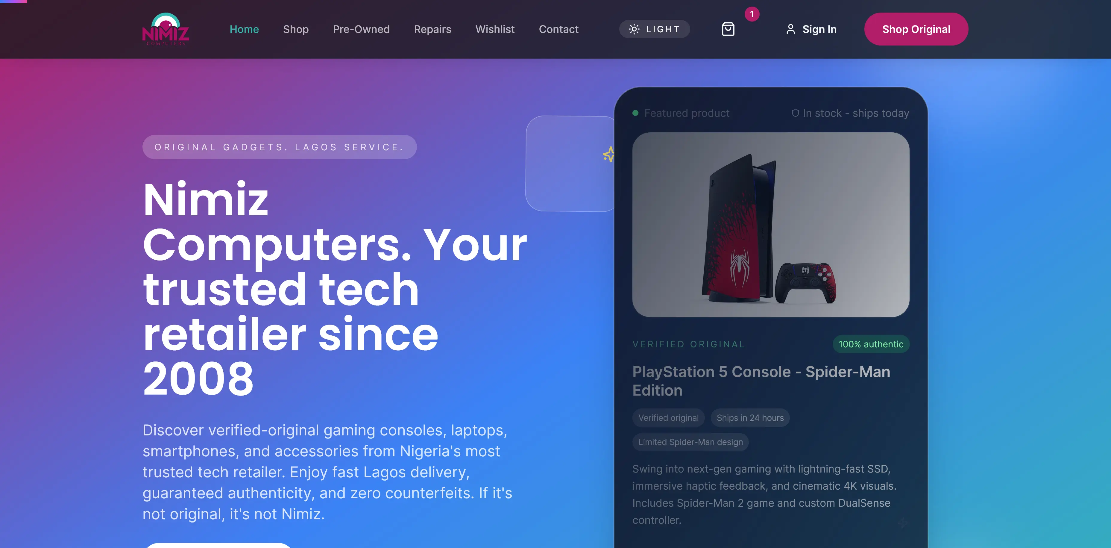 NimizGadgets E-Commerce Platform